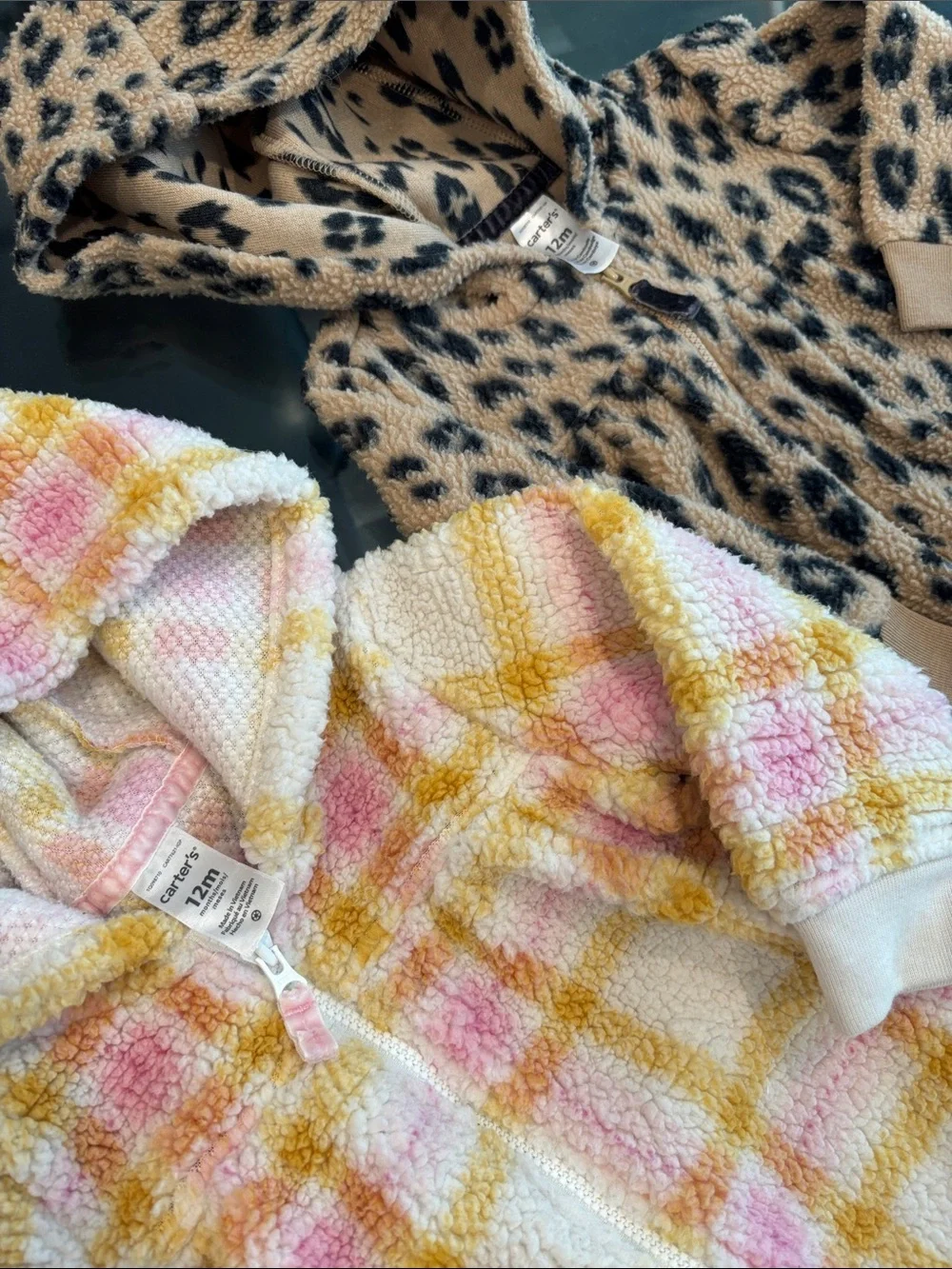 Cozy Sherpa Hooded One-Piece Set of 2 - Size 12 Months